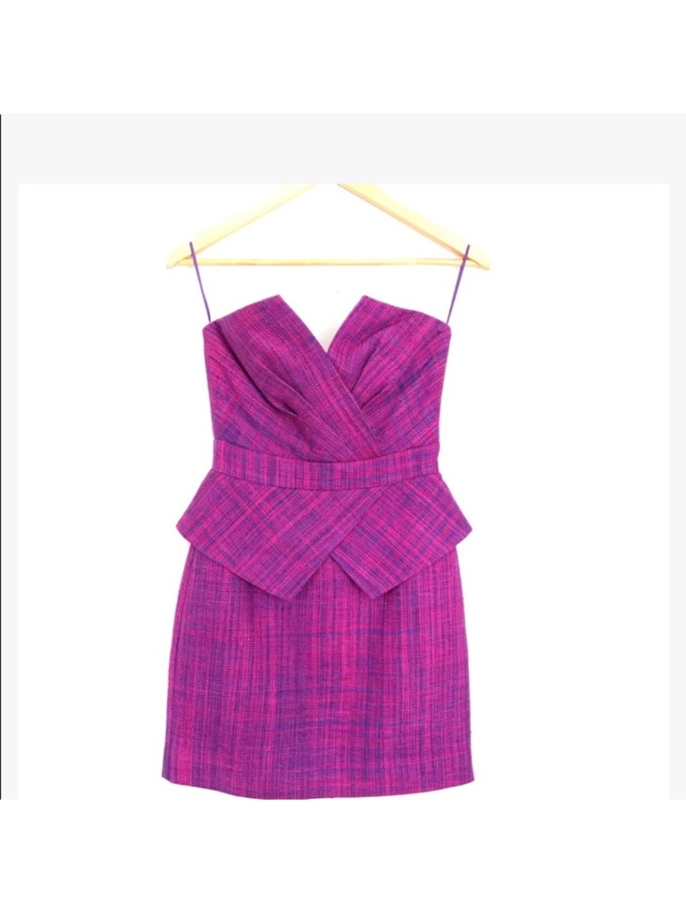 Women’s Fitted Peplum Dress in Magenta / Fushcia